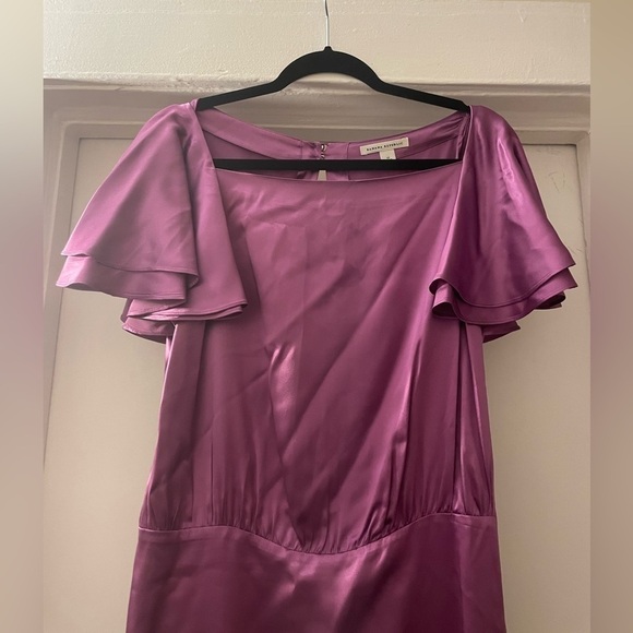 Banana Republic purple ruffle sleeve Silk mini dress size 10 - Picture 5 of 14